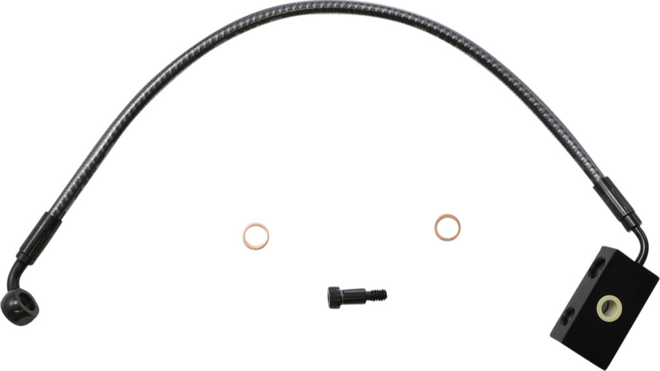 Magnum KARBONFIBR Lower Brake Line AN-3 ABS Dual Disc Harley Softail 18-Up