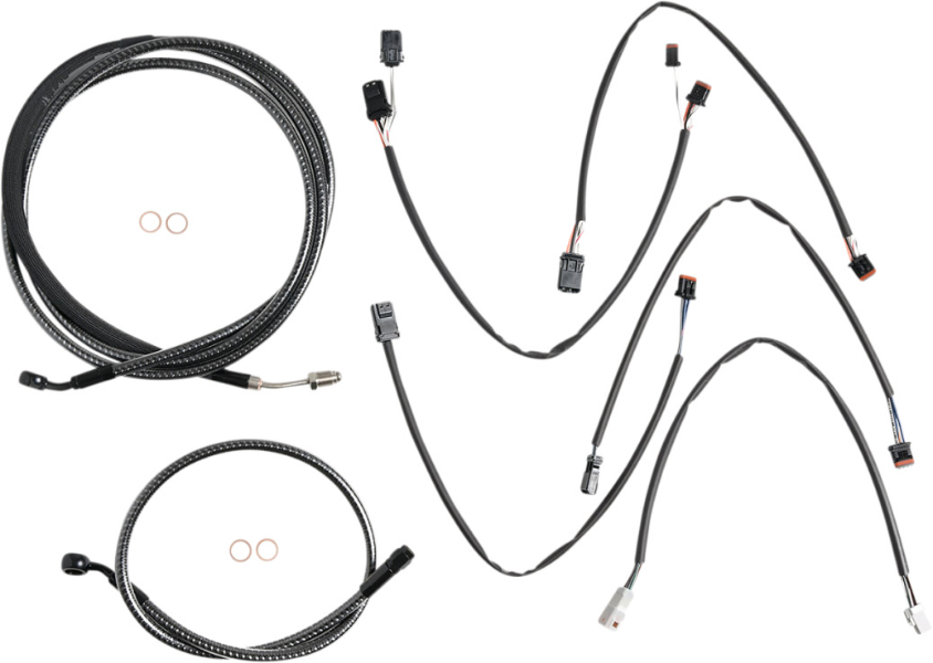 Magnum KARBONFIBR 12-14 Bar Control Cable Install Kit ABS Harley FLHRXS 17-Up