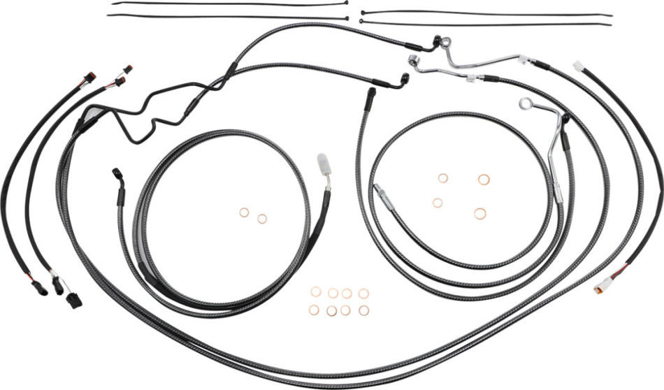 Magnum KARBONFIBR 12-14 Bar Control Cable Install Kit ABS Harley Batwing 17-Up