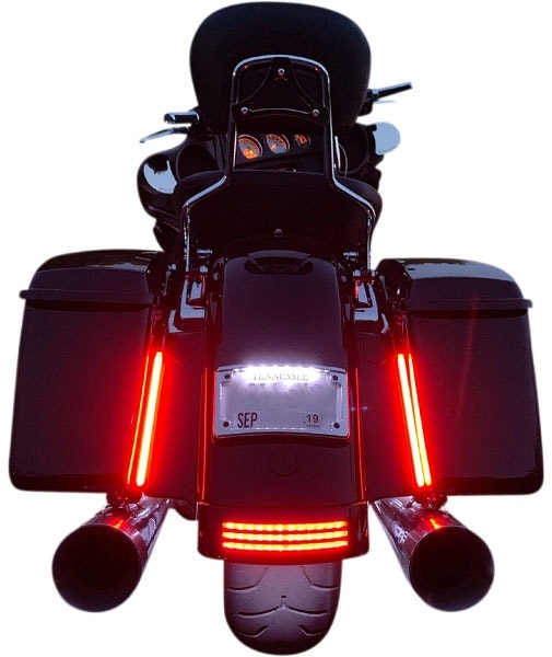 Custom Dynamics Red Color 12" Plasma Rods Plug-n-Play Harley Touring 10-13