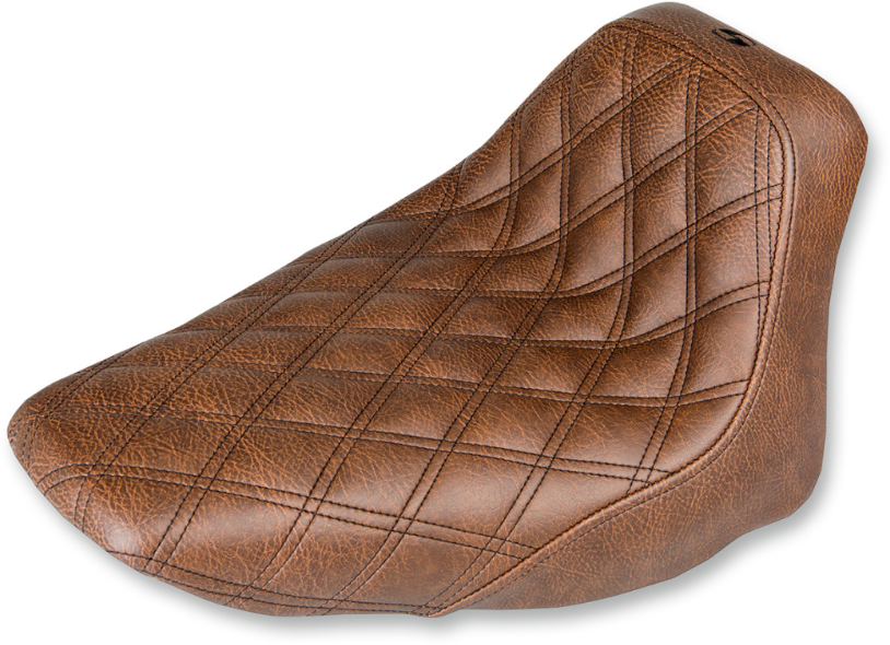 Saddlemen Renegade LS Solo Seat Lattice Stitched Brown Harley Softail 06-17