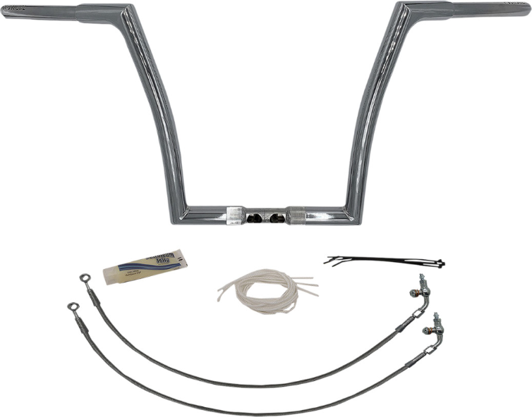 FBI Fat Baggers Chrome 1-1/4" EZ Install Flat Top 14" Handlebar Harley FLTR 15-20