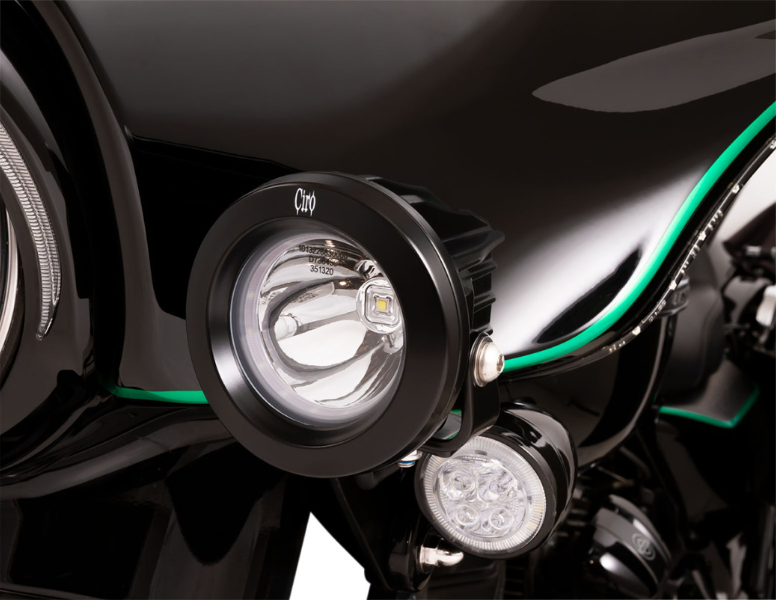 Ciro 45009 TAC-10 Light Cannons Vision X Spotlight 2104 Lumen Harley Batwing 14-Up