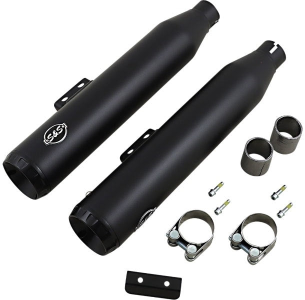 S&S Cycle Black Grand National 50 State Slip-On Mufflers Harley Softail M8 18-20