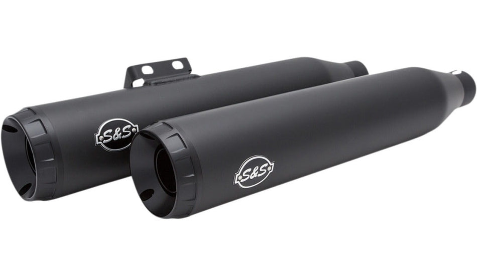 S&S Cycle Black Grand National 50 State Slip-On Mufflers Harley Softail M8 18-20