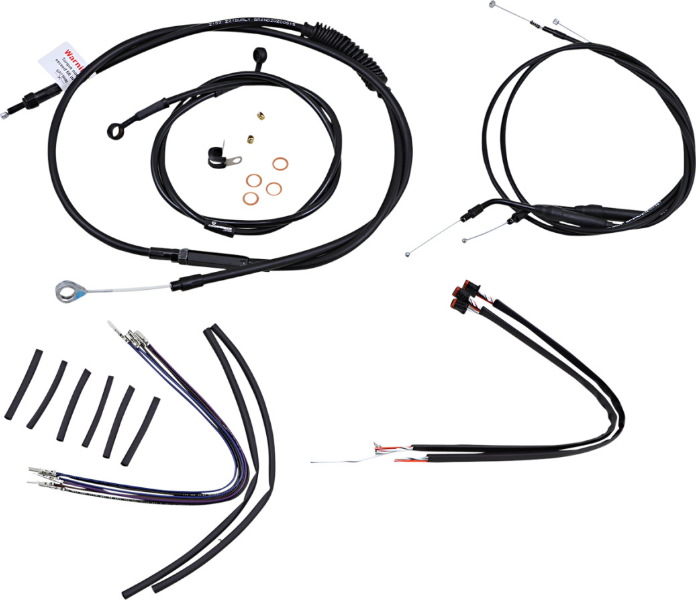 Burly Brand B30-1106 Black Vinyl Cable Line Kit 12" Apes Harley Sportster 14-Up