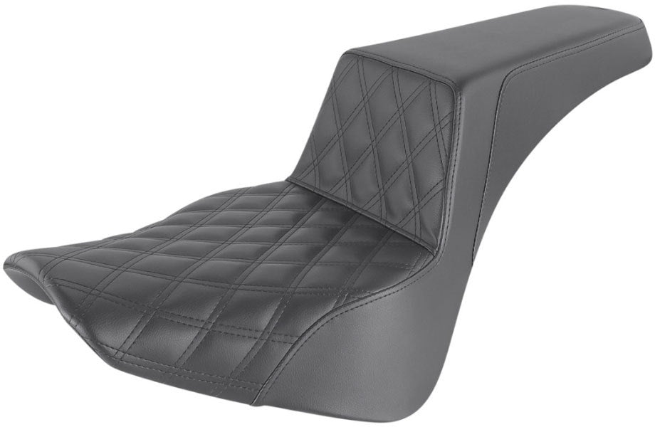 Saddlemen Black Step Up 2-Up Seat Front Lattice Stitched Harley Softail M8 18-23