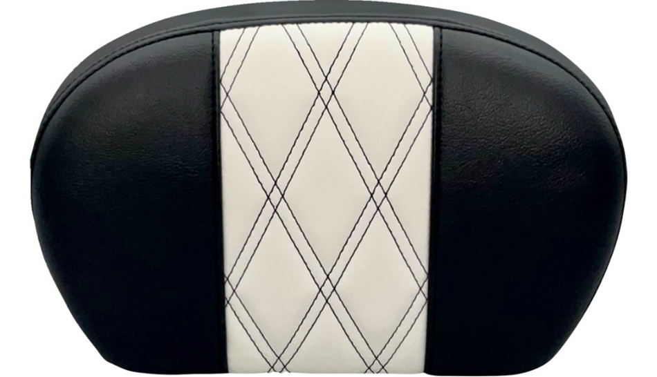 Le Pera GT1 w/ HT1 Black & White Sissy Bar Pads for Harley Standard & Tall Bar Uprights
