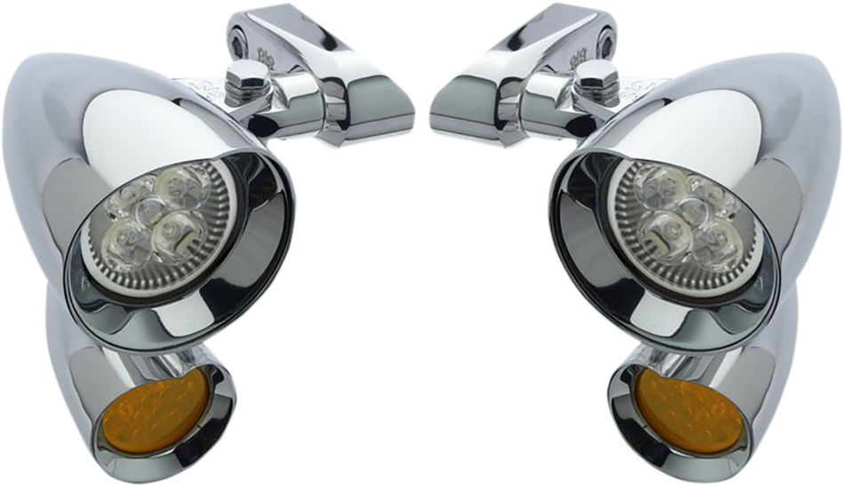 Headwinds Chrome Vampire 2" Spotlight and 1-3/8" Turn Signals Harley Road Glide 15-Up