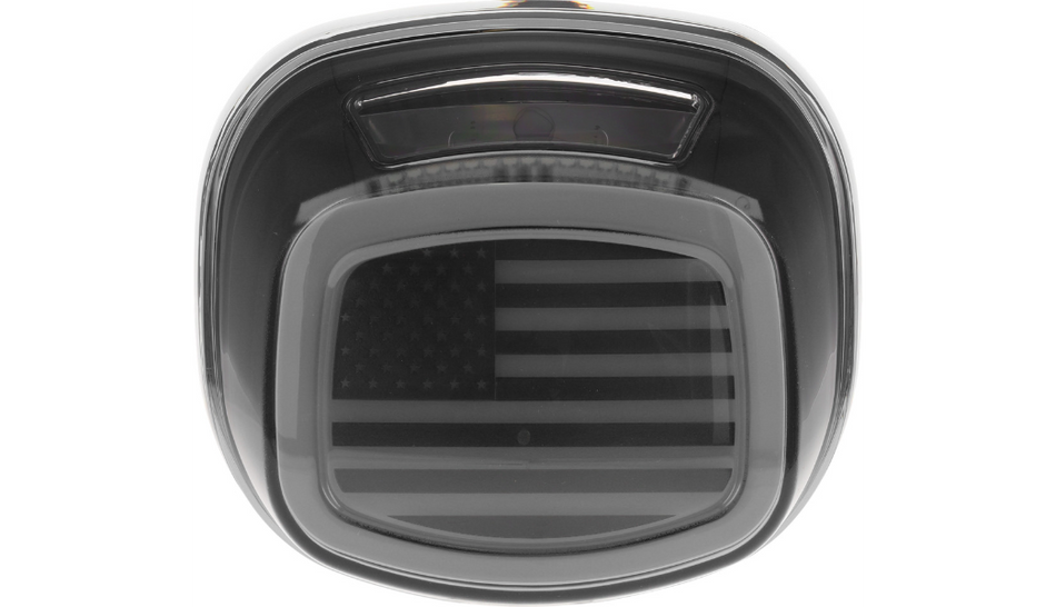 Kuryakyn 2926 Tracer US Flag LED Taillight Smoke Lens w/ License Plate Light 4 Harley