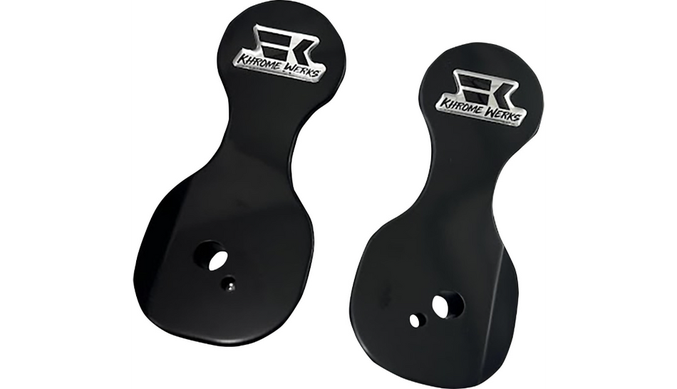 Khrome Werks Black Fairing Mirror Drop Brackets for Harley FLH Batwing 14-22