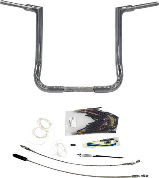 FBI Fat Baggers Chrome 1-1/2 EZ Install Flat Top Handlebar 16" Harley FLH 08-13