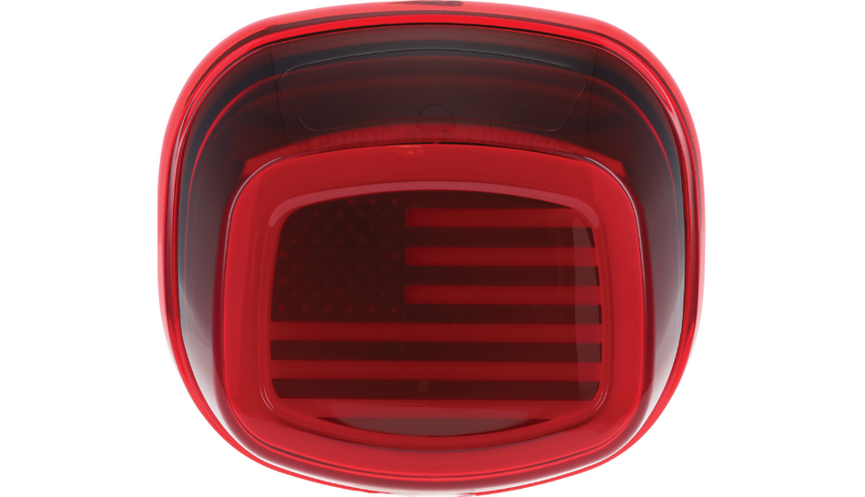 Kuryakyn 2925 Tracer US Flag LED Taillight Red Lens w/o License Plate Light 4 Harley
