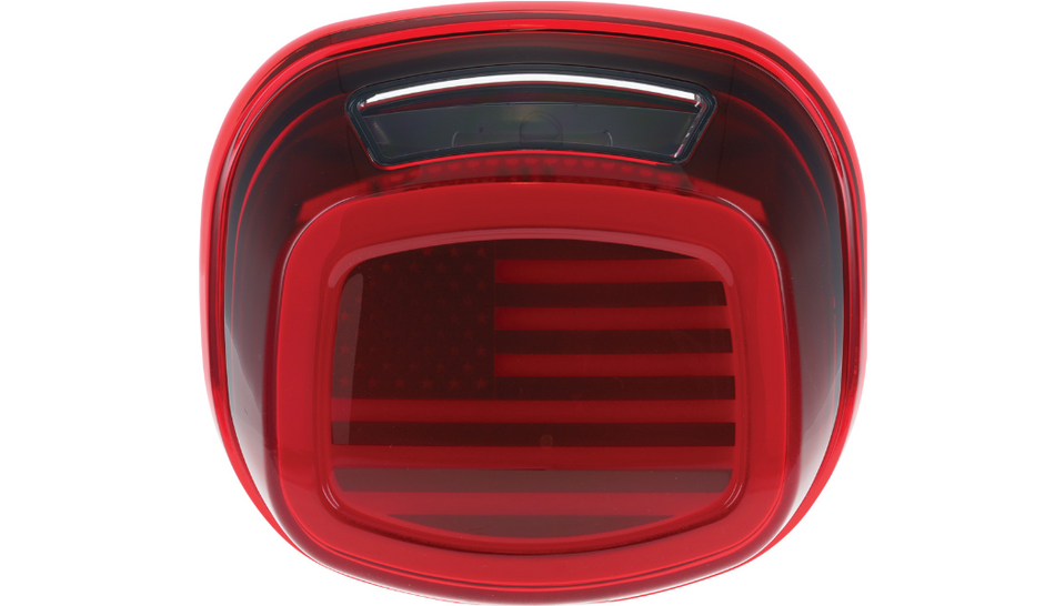 Kuryakyn 2924 Tracer US Flag LED Taillight Red Lens w/ License Plate Light 4 Harley