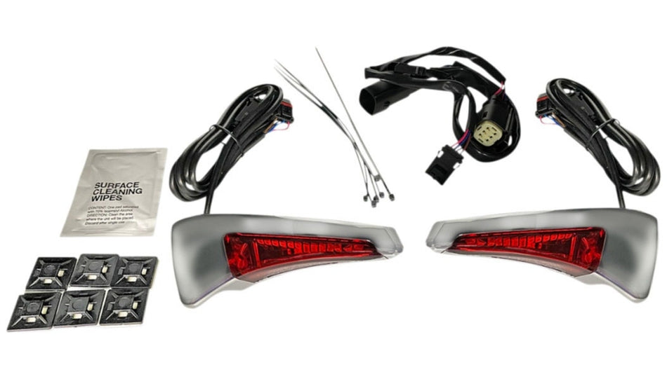 Custom Dynamics Chrome Red Sequential Tour Pak Back Rest LED Harley CVO 14-15