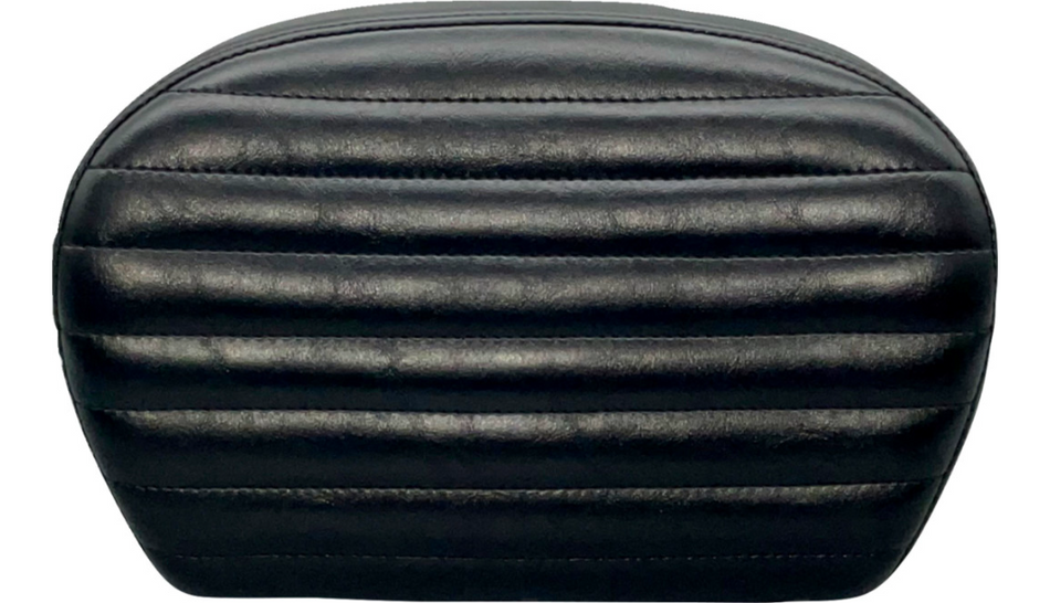 Le Pera Pleated Black Shiny Sissy Bar Pads for Harley Standard & Tall Bar Uprights