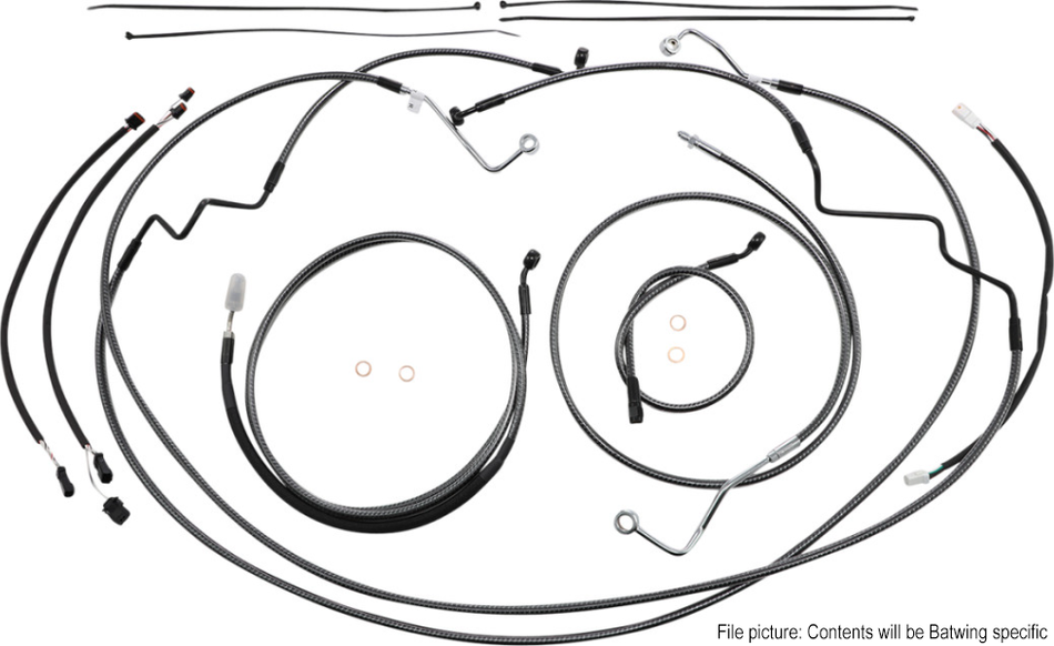 Magnum KARBONFIBR 12-14 Bar Control Cable Install Kit ABS Harley Batwing 17-Up