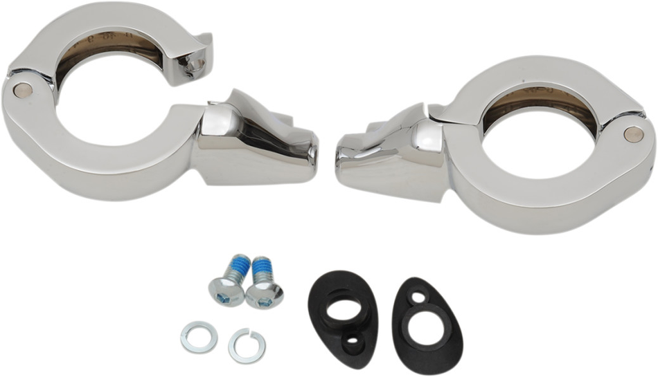 Drag Chrome 41mm Fork Turn Signal Clamp Mounts Harley & Metric Custom