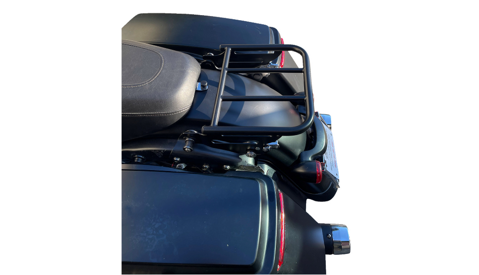 Motherwell Gloss Black 2-Up Detachable Luggage Rack for Harley Touring 09-22