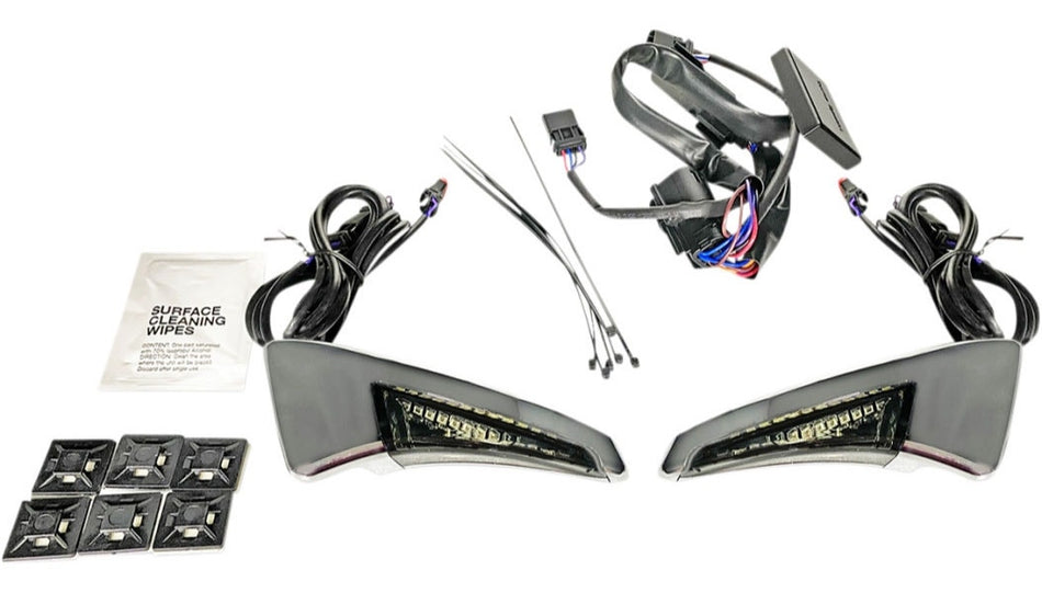 Custom Dynamics Chrome Smoke Sequential TourPak Back Rest LED Light Harley 14-20
