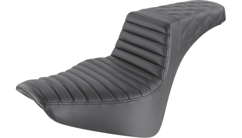 Saddlemen Black Step Up 2-Up Seat Tuck n Roll & Lattice Stitched Softail 18-23