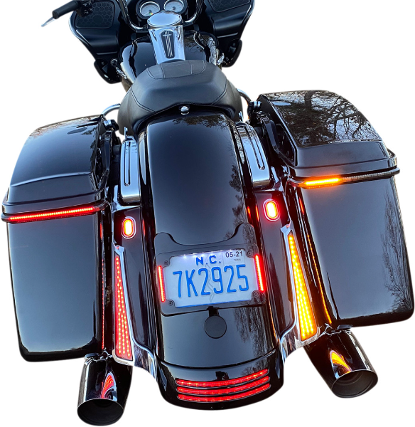 Custom Dynamics Chrome Dual Color Fascia LED Panel Lights Smoke Lens Harley 14-Up