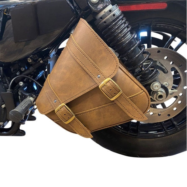 Willie & Max Brown Swing Arm Bag Synthetic Leather Dual Shock Swingarm Fit
