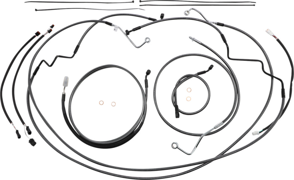 Magnum KARBONFIBR 12-14 Bar Control Cable Kit Dual Disc ABS Harley FLTR 17-Up