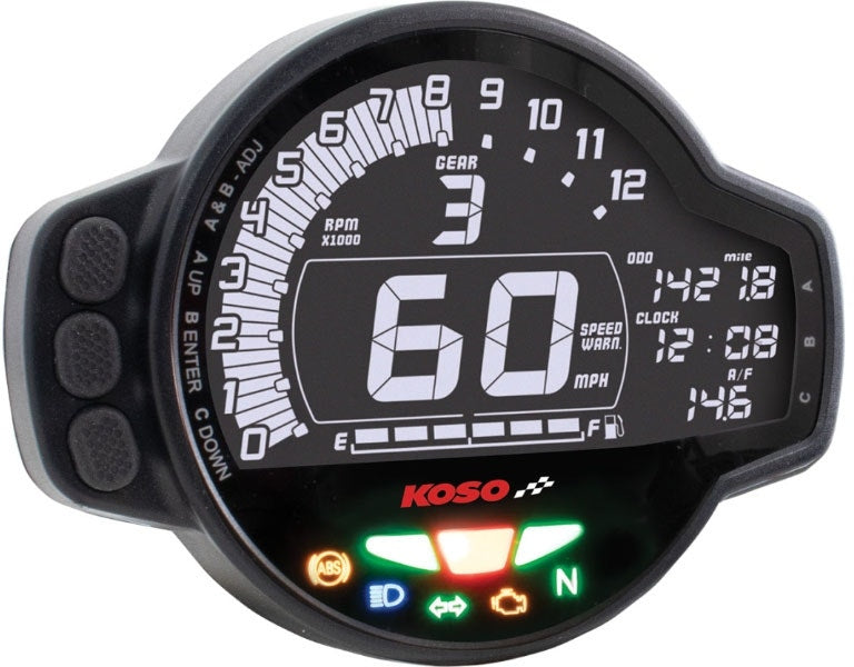 Koso BA078100 MS-01 Meter Universal Digital Speedometer Gauge w/ Multi functions