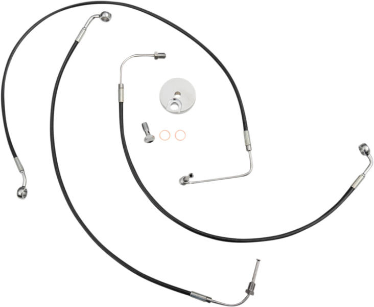 La Choppers Black Stainless Brake Line Kit 12-14 Apes Harley ABS Softail 18-Up