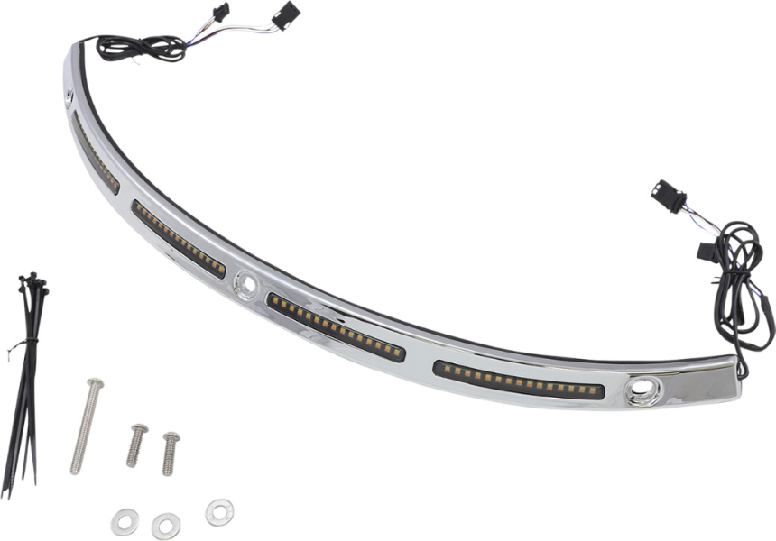 Custom Dynamics Genesis 4 Smoke LED Windshield Chrome Trim Harley Batwing 06-13