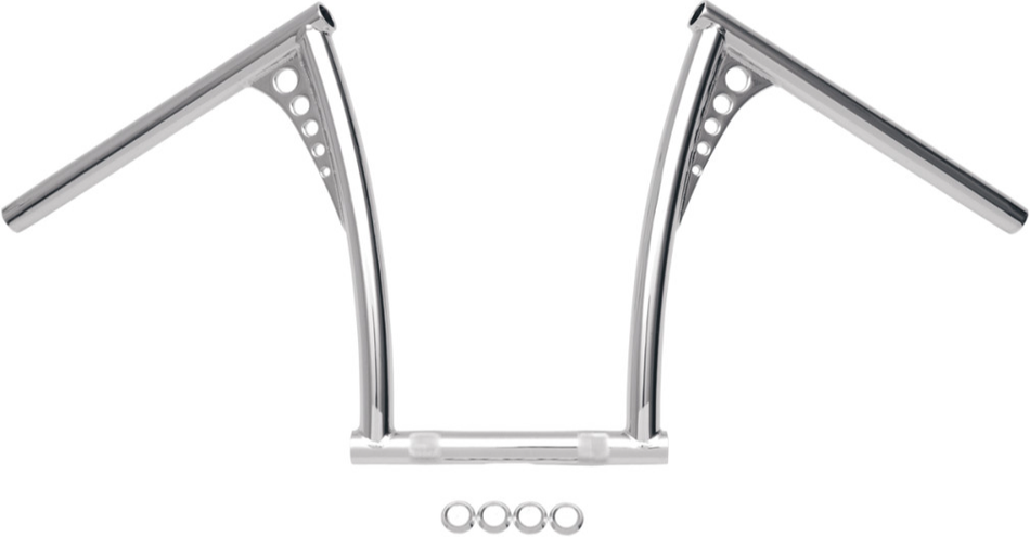 Performance Machine Chrome Vintage Springer 1" Handlebars Pre-Drilled Knurled
