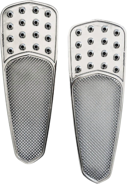 Accutronix FBF01-KDTC Chrome Drilled TearDrop Front Floorboards Harley 84-Up