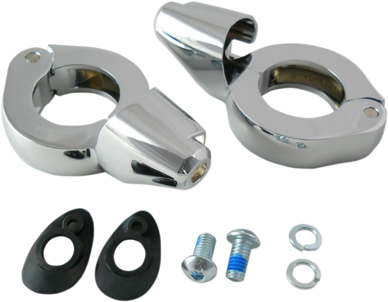 Drag Chrome 39mm Fork Turn Signal Clamp Mounts Harley & Metric Custom