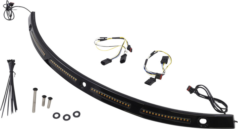 Custom Dynamics Genesis 4 Smoke Sequential LED Windshield Trim Black Harley 06-13