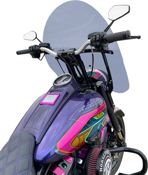 Klock Werks 17" Flare Billboard Windshield Dark Smoke Harley M8 Softail 18-Up