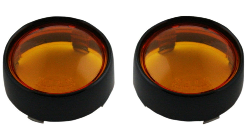 Custom Dynamics Bezel Lenses for ProBEAM Bullet Turn Signals Black Amber Lens