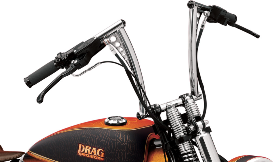 Performance Machine Chrome Vintage Springer 1" Handlebars Pre-Drilled Knurled
