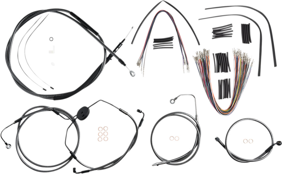 Magnum KARBONFIBR 12-14 Bar Control Cable Install Kit ABS Harley Batwing 08-13
