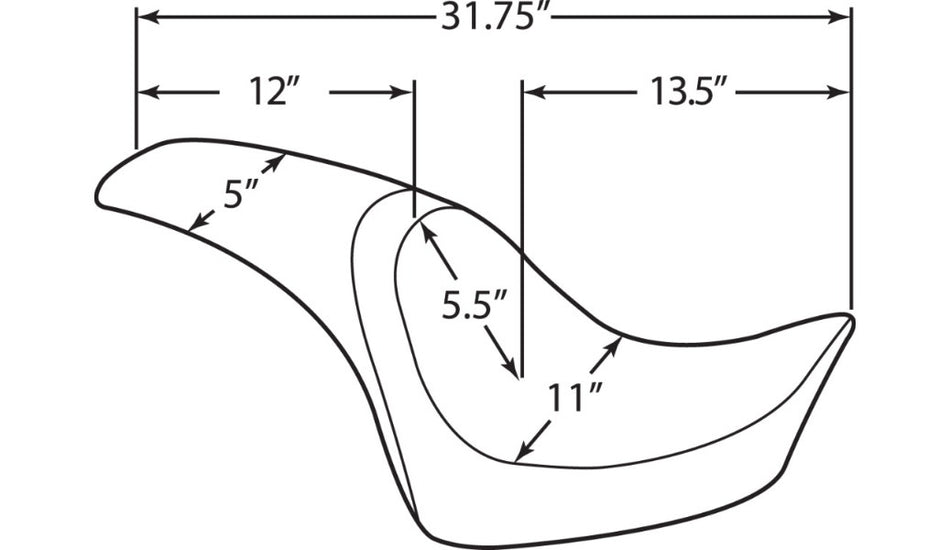 Drag Flamed Leather Predator 2-Up Seat Wide Tire Harley Softail Fatboy 06-17