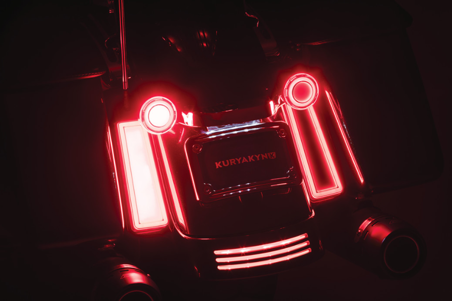 Kuryakyn 2952 Tracer Panel LED Lights Red Lens Harley FLHR/X FLTR 14-Up