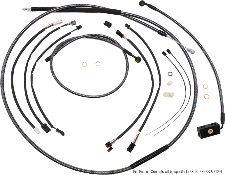 Magnum KARBONFIBR 12-14 Handlebar Control Cable Install Kit Harley Softail 18-Up