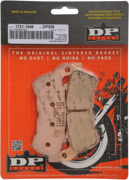 DP Brakes Front Sintered Metal Brake Pads DP536 Harley Sportster 14-20