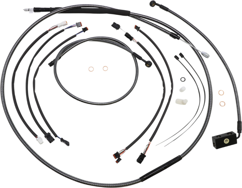 Magnum KARBONFIBR 12-14 Handlebar Control Cable Install Kit Harley Softail 18-Up