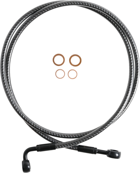 Magnum KARBONFIBR 50" EZ-Align Brake Line 180 90 Degree Harley Softail Dyna 85-08
