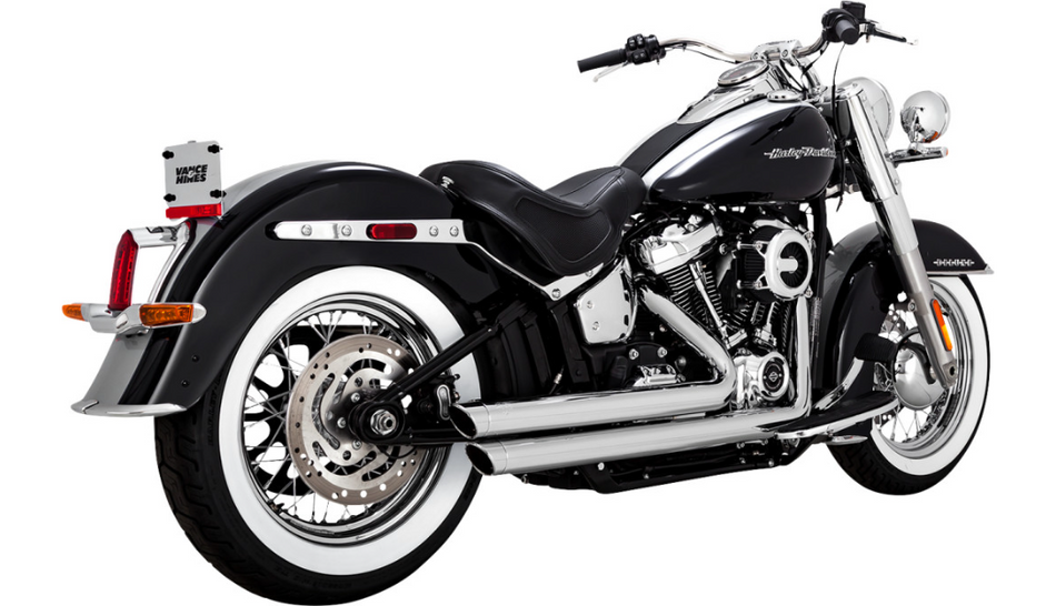 Vance & Hines 17641 Chrome Big Shots Staggered Exhaust for Harley Softail 18-22