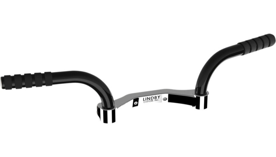 Lindby Adjustable Footrest Mustache Bar Black/Chrome 282000 Harley Touring 94-Up