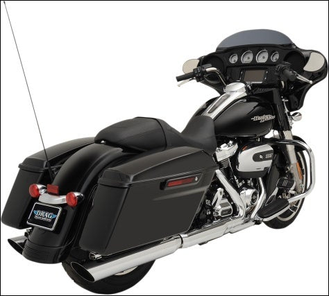 Drag Specialties Chrome 4" Slash Down Slip On Mufflers Exhaust Harley 95-16