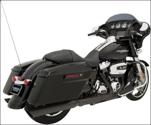 Drag Specialties Black 4" Slash Down Slip On Mufflers Exhaust Harley 95-16