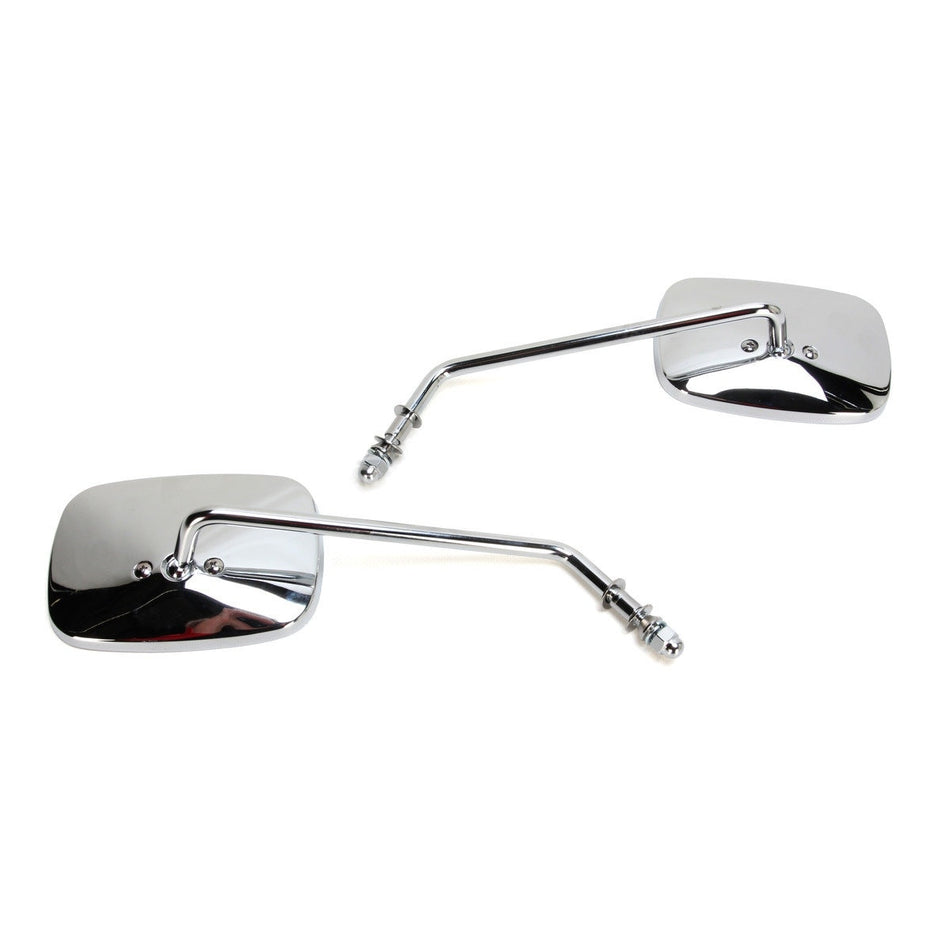 Drag Chrome OE Style Rectangle Long Stem Mirrors OE Replacement for Harley PR